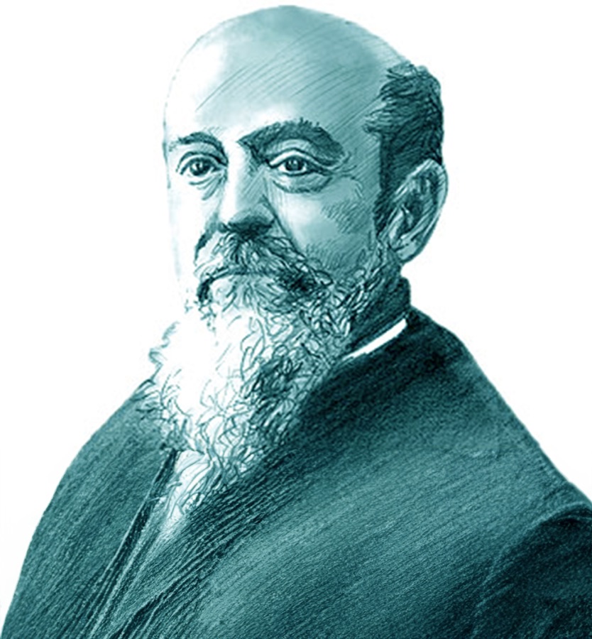 Engraved portrait of Vilfredo Pareto, Italian sociologist and economist, 1848-1923.